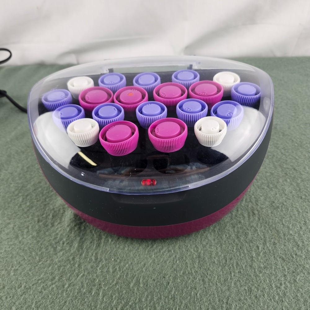 Remington H5600 Ionic Conditioning Hair Setter 20 Velvet‎ Rollers Purple Pink